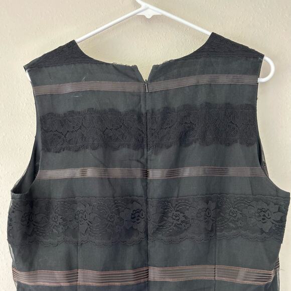 Vintage Maggy London striped silk sheath lace Whimsigoth goth Gothic emo Y2K 14 - Picture 12 of 13